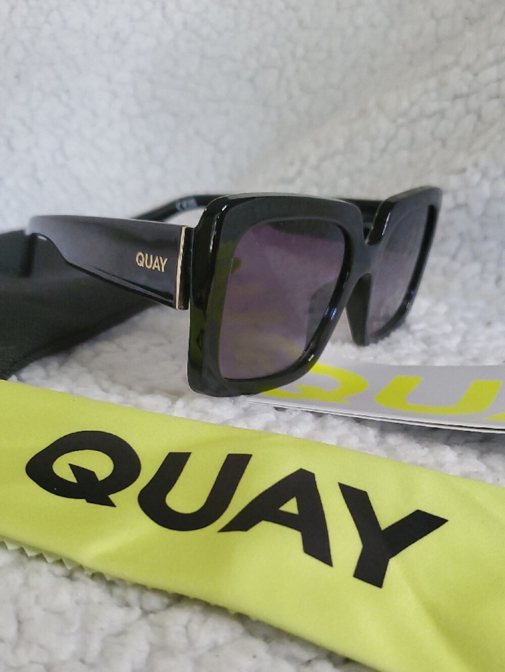 Quay Australia Black Oversized Square Sunglasses